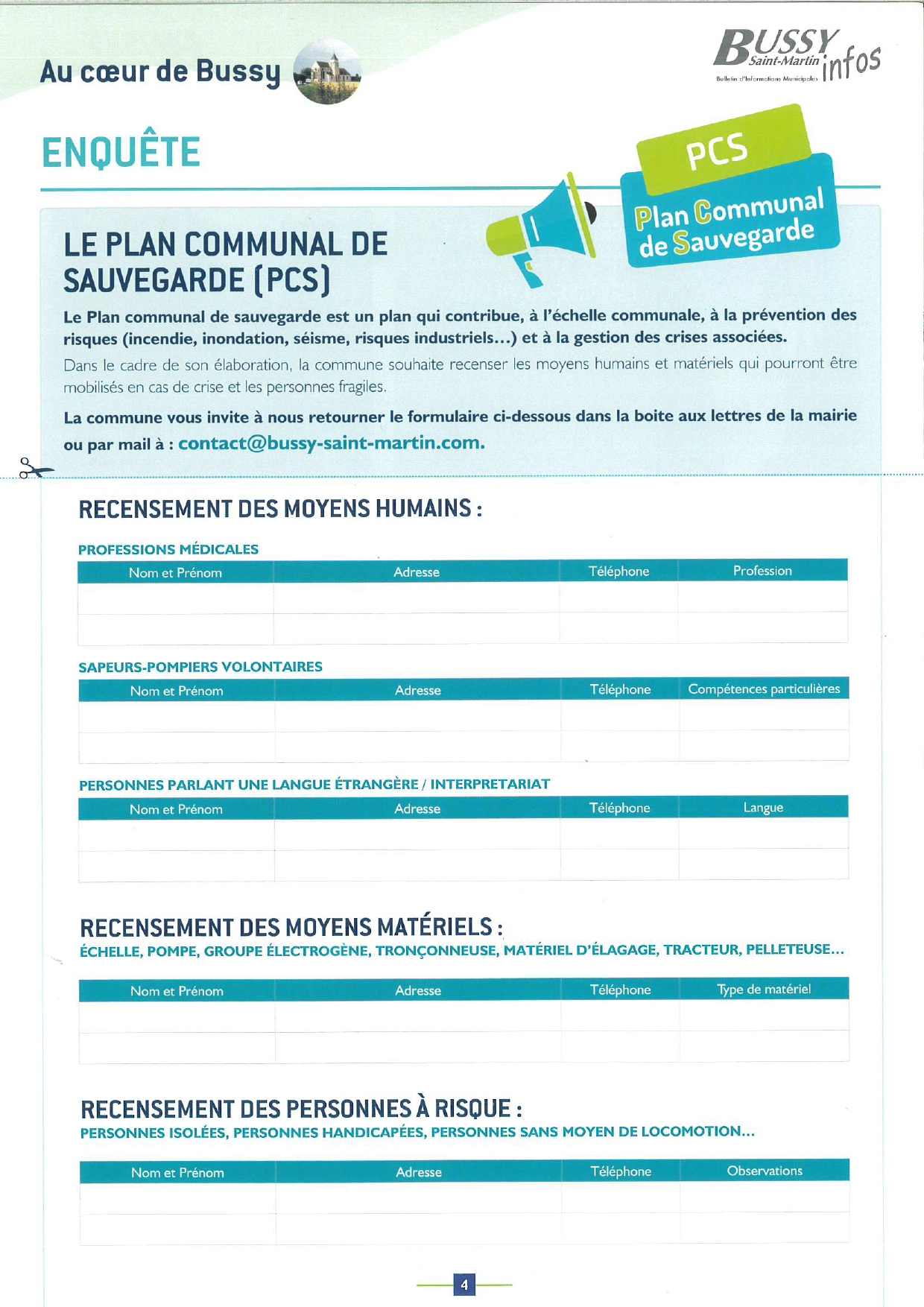 Plan communal de sauvegarde